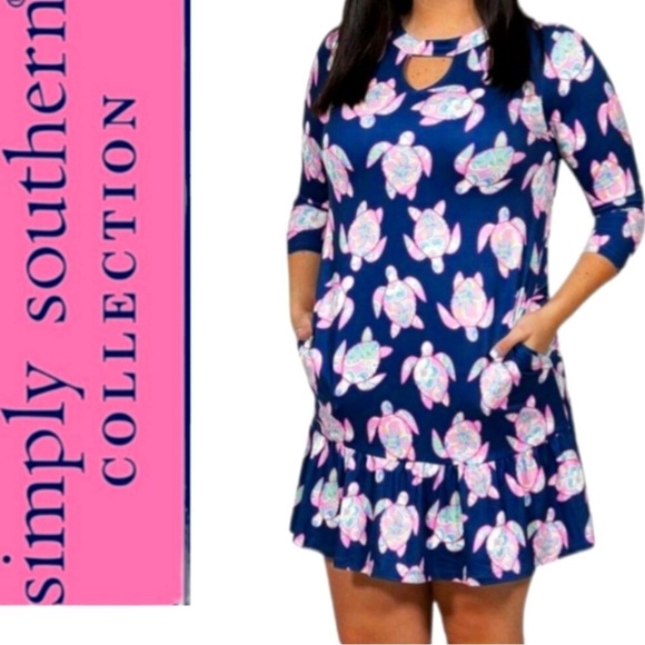 Simply Southern Blue and Pink Mini Dress - Picture 7 of 8